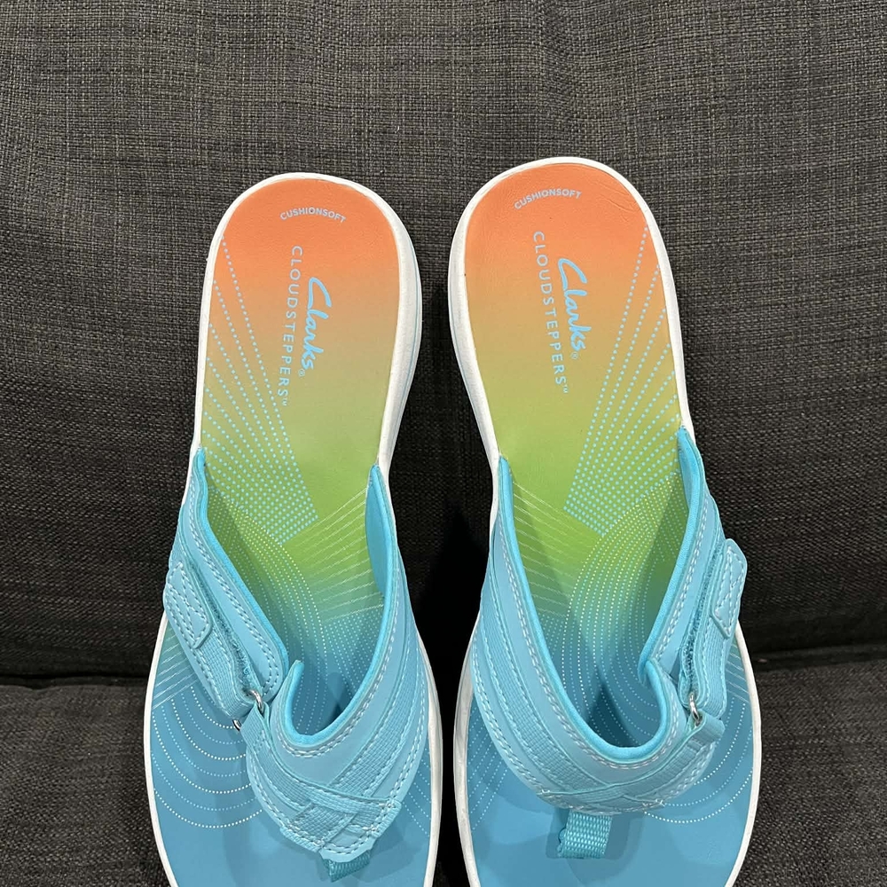 Clarks Cloudsteppers Blue Sandals New Whithout Label - Picture 3 of 4